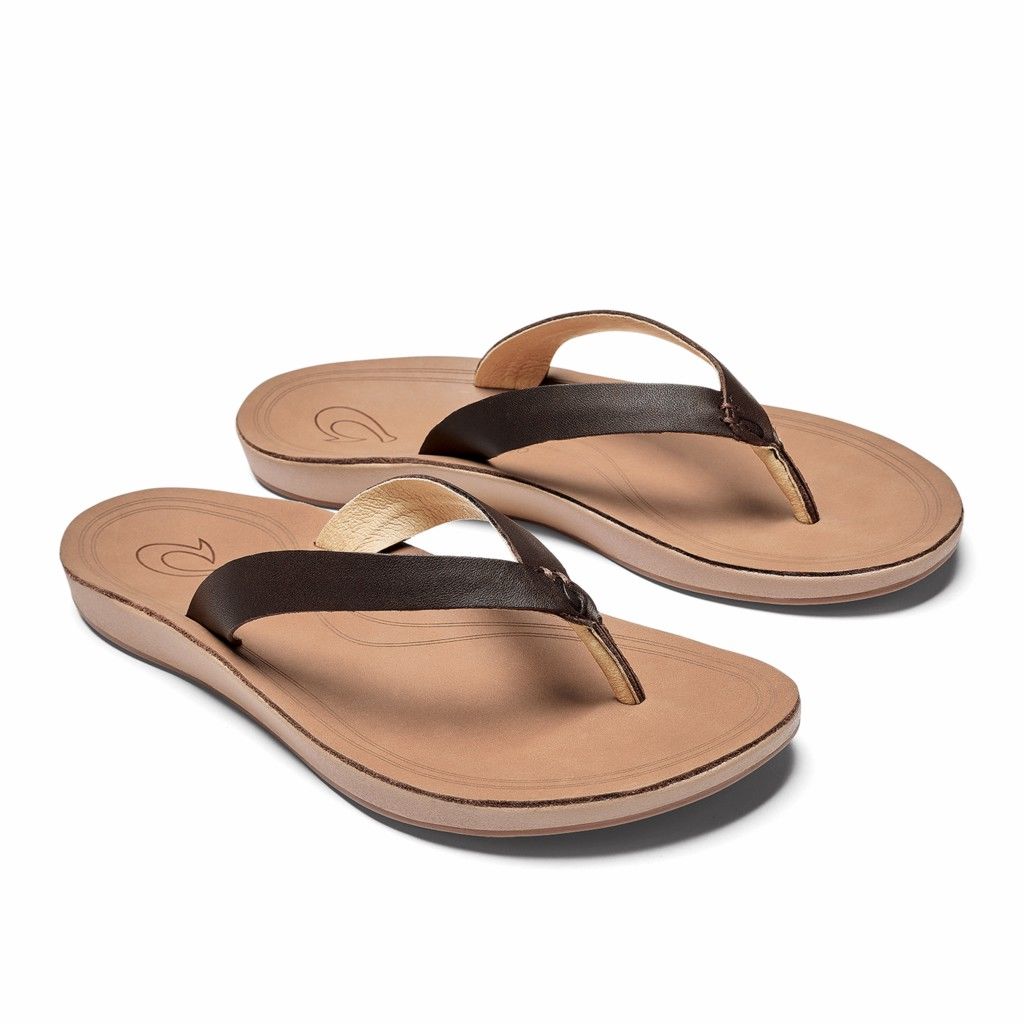 Sandalias Olukai Nonohe - Chanclas Mujer Cafes 20603-124